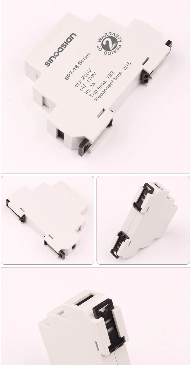 1p 18mm 1-16A Adjustable Automatic Electronic Circuit Breaker with Over-Voltage Under-Voltage Over-Current Protection
