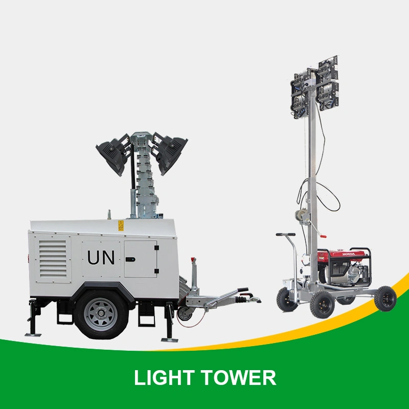 10kVA Portable Mobile Diesel Floodlight Light Tower Generator