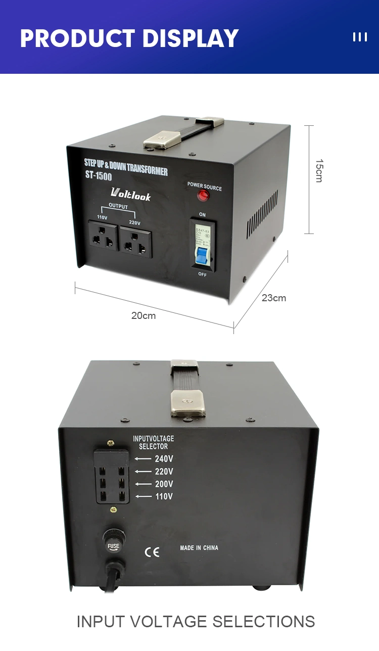 1500W Step up &amp; Down Transformer 110V to 220V Voltage Converter / Electronic Power Transformer