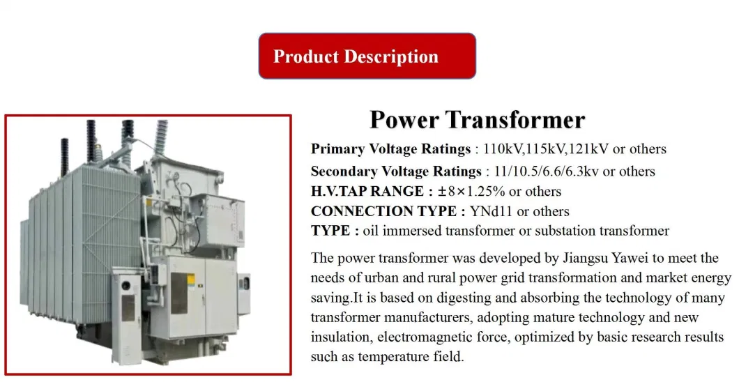 Yawei 20mva 110kv/11kv Factory Price Aluminum Group Large Power Transformer
