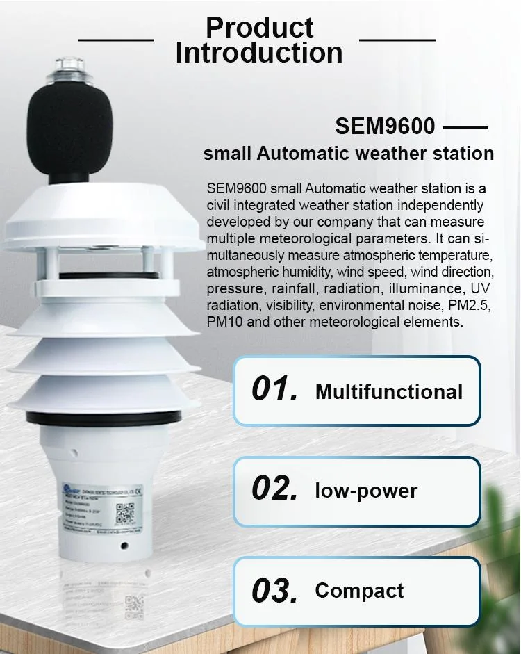 Sentec RS485/232 Integration of Multiple Parameters Ultrasonic Weather Station for Rainfall/Tem/Hum/Wind Speed/Direction and Pm Outdoor