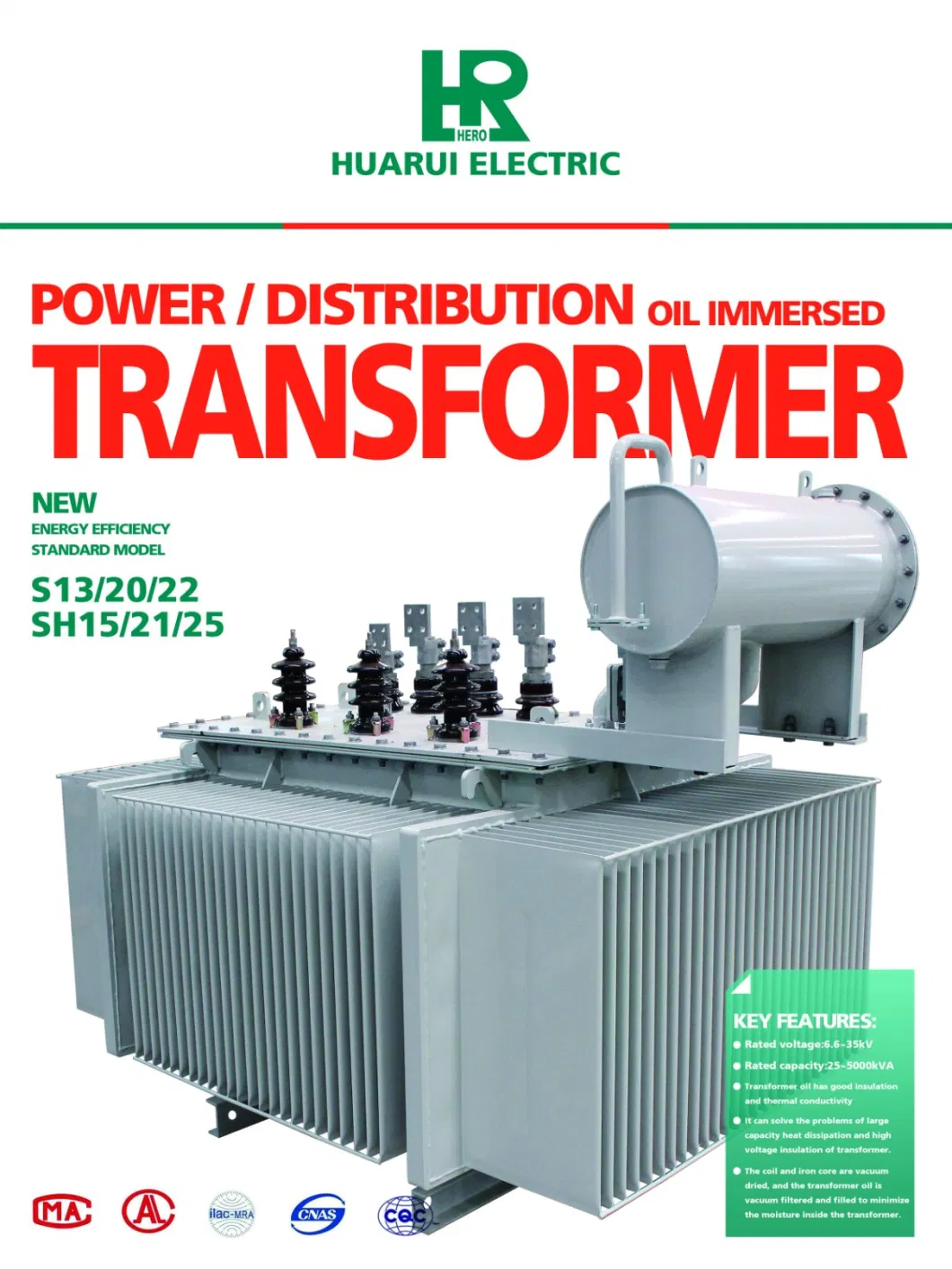 Factory Direct Sale! Low Noise 100 125 160 kVA 35/0.4 Kv S11 Oil Immersed Electrical Transformer