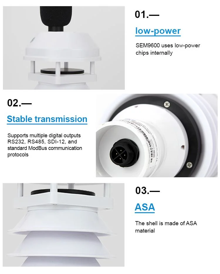 Sentec RS485/232 Integration of Multiple Parameters Ultrasonic Weather Station for Rainfall/Tem/Hum/Wind Speed/Direction and Pm Outdoor