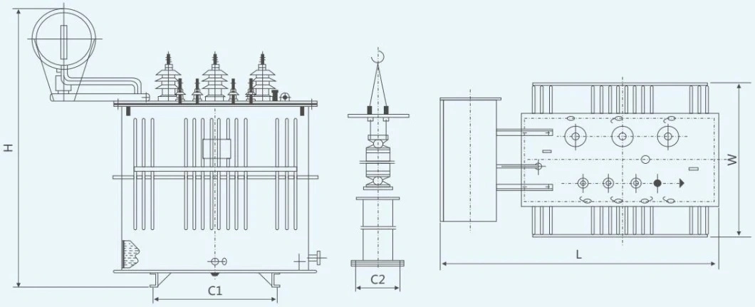 S11 Sz11 S13 10kv 20kv, Three Phase, Duplex Winding Non Excited Tap Changing, Oil Immersed Distribution Power Transformer