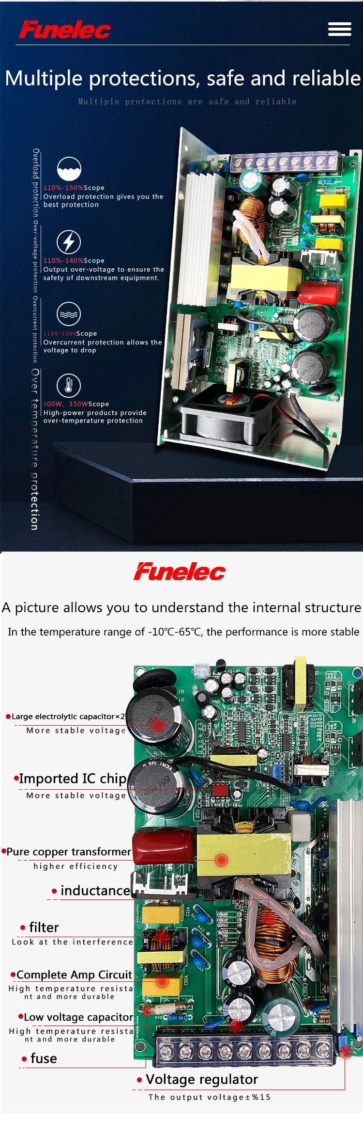 High-Power AC 220V to DC 36V 22A Constant Voltage Constant Current Adjustable Voltage Transformer 800W