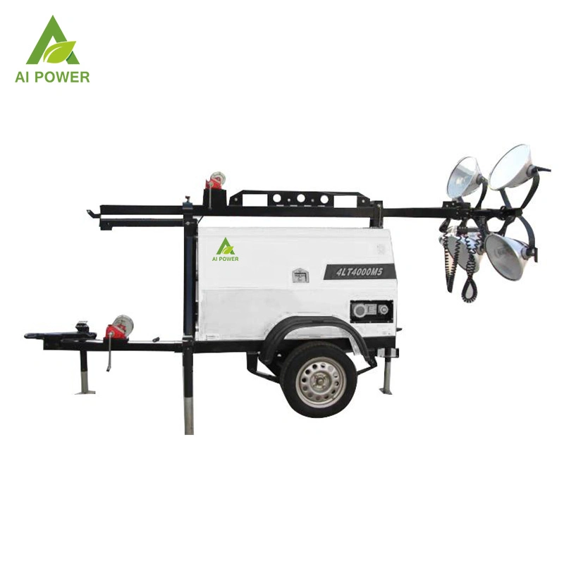 10kVA Portable Mobile Diesel Floodlight Light Tower Generator