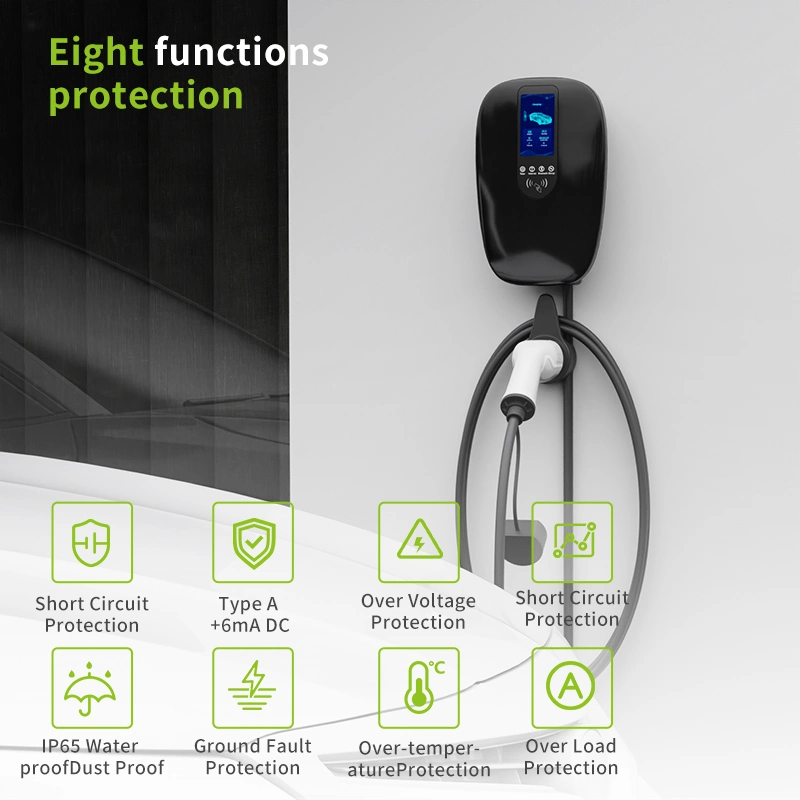 AC Wall Mounted Home OEM ODM Electric Vehicle Charging Pile Station 7kw