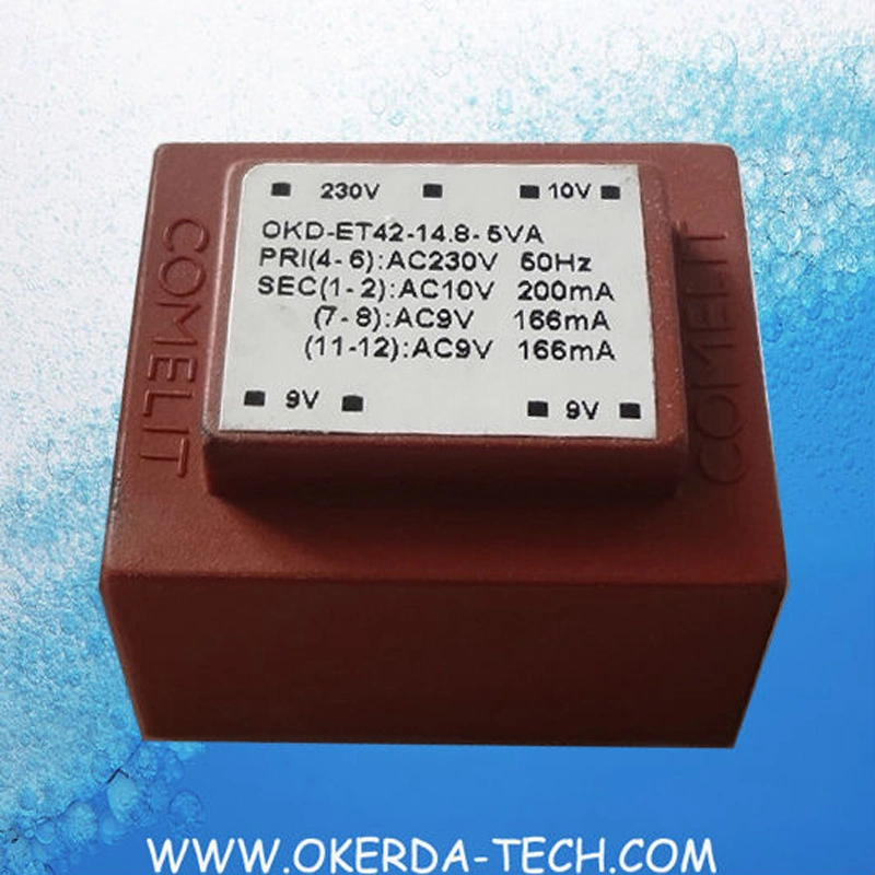 OEM 230V 12V 9V AC Transformer Silicon Steel Lamination Encapsulated Ei Transformers