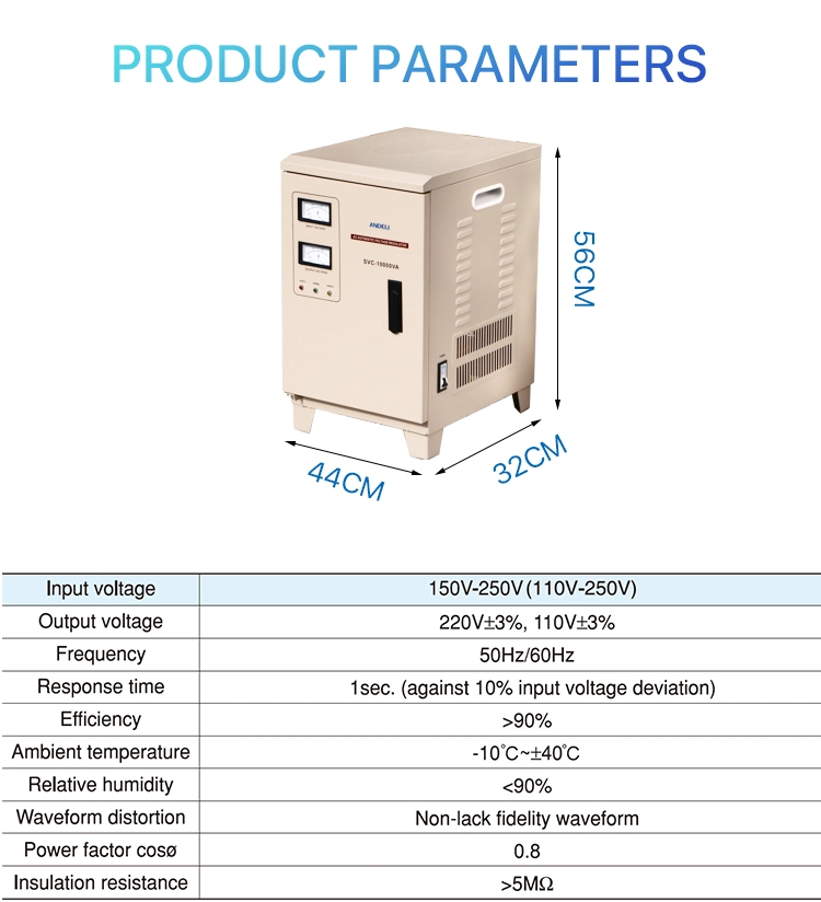 Electric Voltage AC Stabilizer SVC-10000va 10kw Andeli