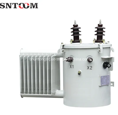  33kv distribución D11 montaje en poste 500kVA relleno de columna monofásico Transformador de potencia tipo sumergido en aceite con laminación de precio moderado Tipo EI