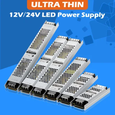 DC 12V 24V Fuente de alimentación de conmutación AC190-240V transformadores de iluminación mute 60W 100W 200W 300W 400W adaptador de alimentación de controlador de luz LED
