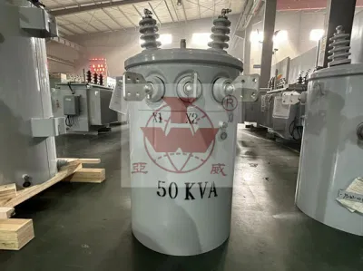  La norma IEC Yawei 50kVA 7,97kv/0,24 (0,12) en fase única pole transformador montado
