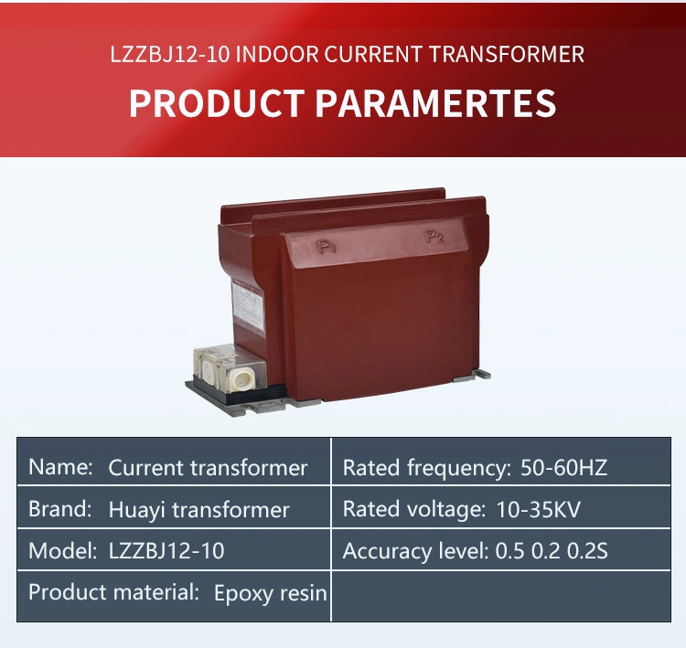 Indoor Single Phase CT Cast-Resin Electric Current Transformer Lzzbj12-10 Rated 600A 0.2s/10p10
