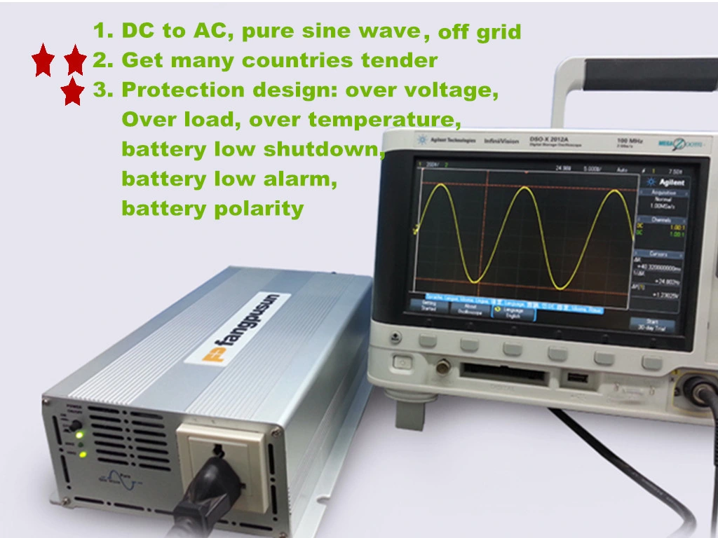 600W 12V/24V DC to 110V/230V AC Solar System True Sine Wave Inverter / Power Converter with Ce RoHS