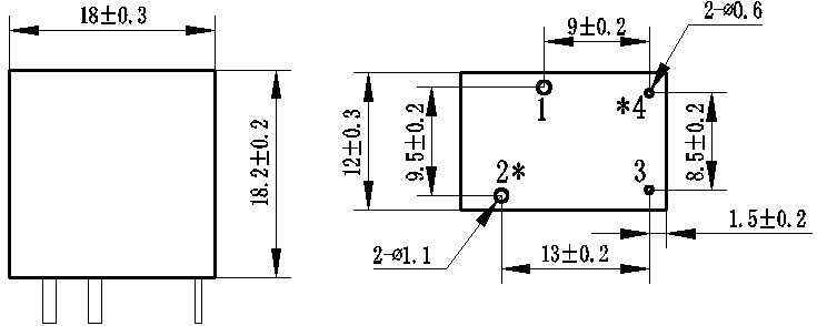 PCB Mounting Current Transformer 2000: 1 20A 100ohm 0.2calss