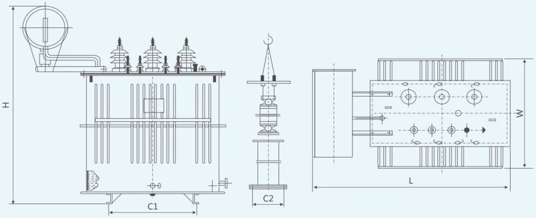 S13type Double-Winding Non-Excitation Tap-Changing Full Sealed Oil Immersed Distribution Transformer of 6~10kv Power Transformer