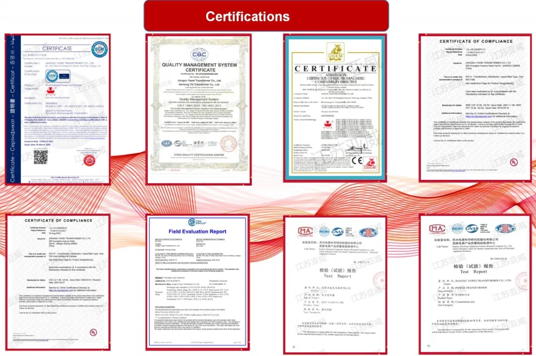 Yawei 3 Phase 25kv 33kv 75kVA 150kVA 250kVA 300kVA 1500 2000 2500 kVA 2600kVA 2MW 3mva 3.5mva Pad Mount Transformer Standards