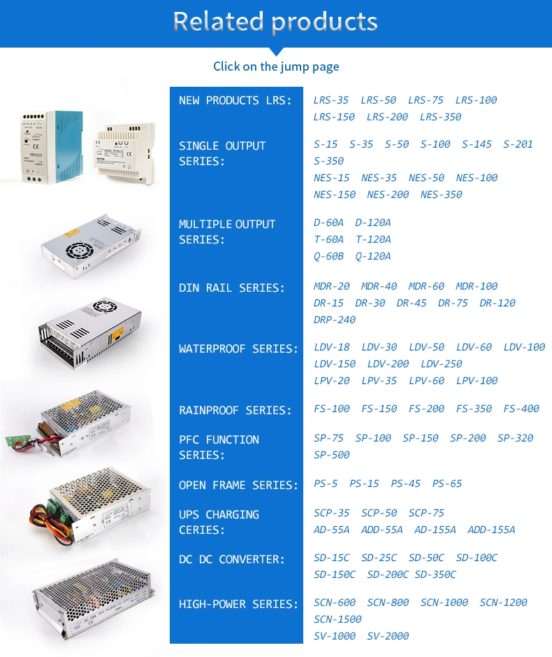 Hdr-30-12 30W Power Supplies Switch Mode DIN Rail Power Supply 5V 12V 15V 24V AC / 120V to 12V DC Converter