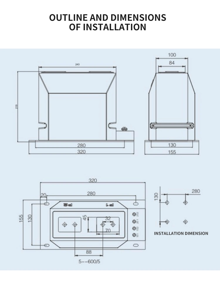 Indoor Single Phase CT Epoxy Cast Resin Post Type Current Transformer Lzzbj9-10 Rated 800/5