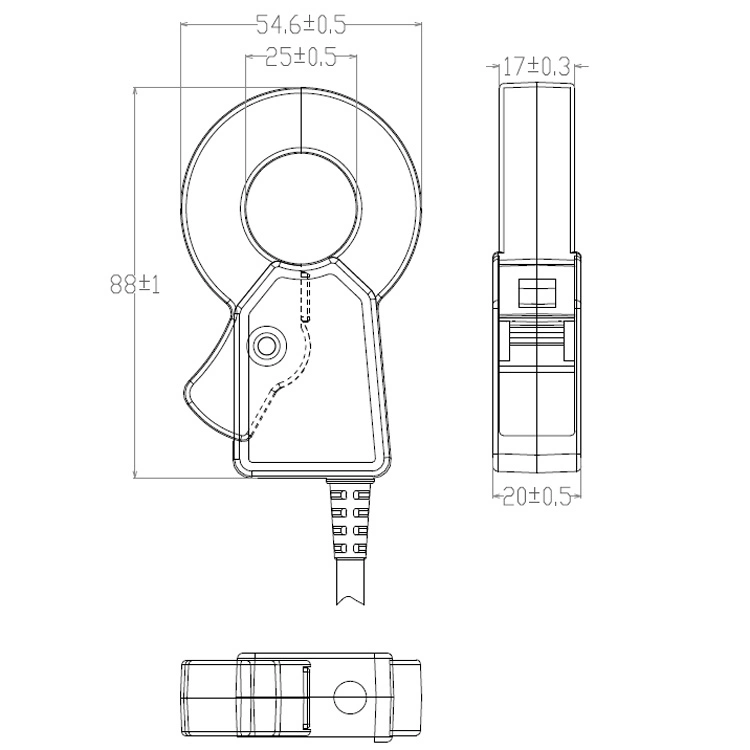 Customized 200A/50mA Clamp on Current Transformer for Control System Clip-on CT