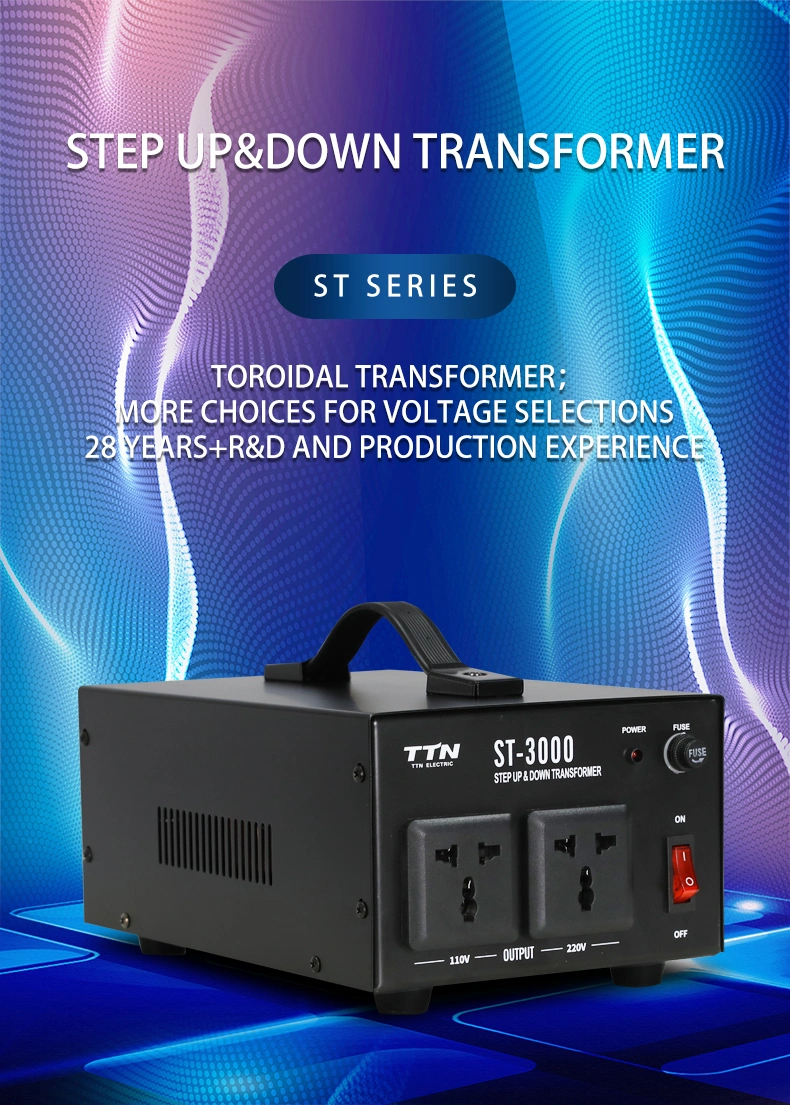 Ttn High Quality Low Price St-1500va 220V to 110V Step up and Down Transformer