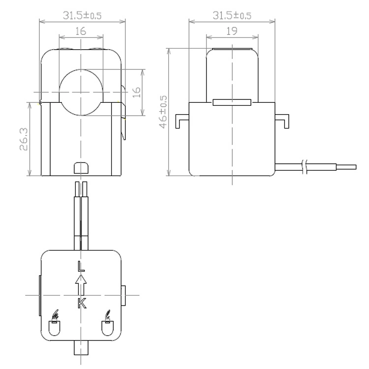 16mm 100A 333mv Split Core CT Current Transformer Open Type Current Sensor