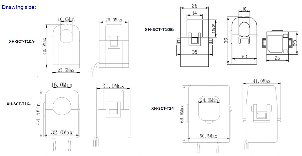 Sct-T10 T16 T24 T36 50A 100A 250A 500A 0.333V Split Core Current Transformer