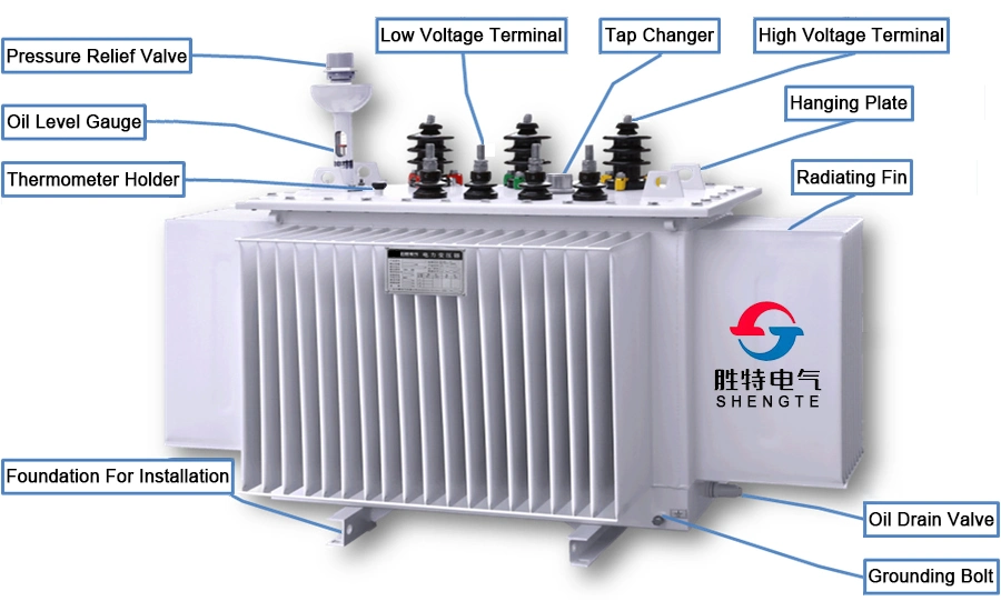 S11 50kVA 10kv 400V Voltage Three Phase Oil Immersed Type Power Distribution Transformer