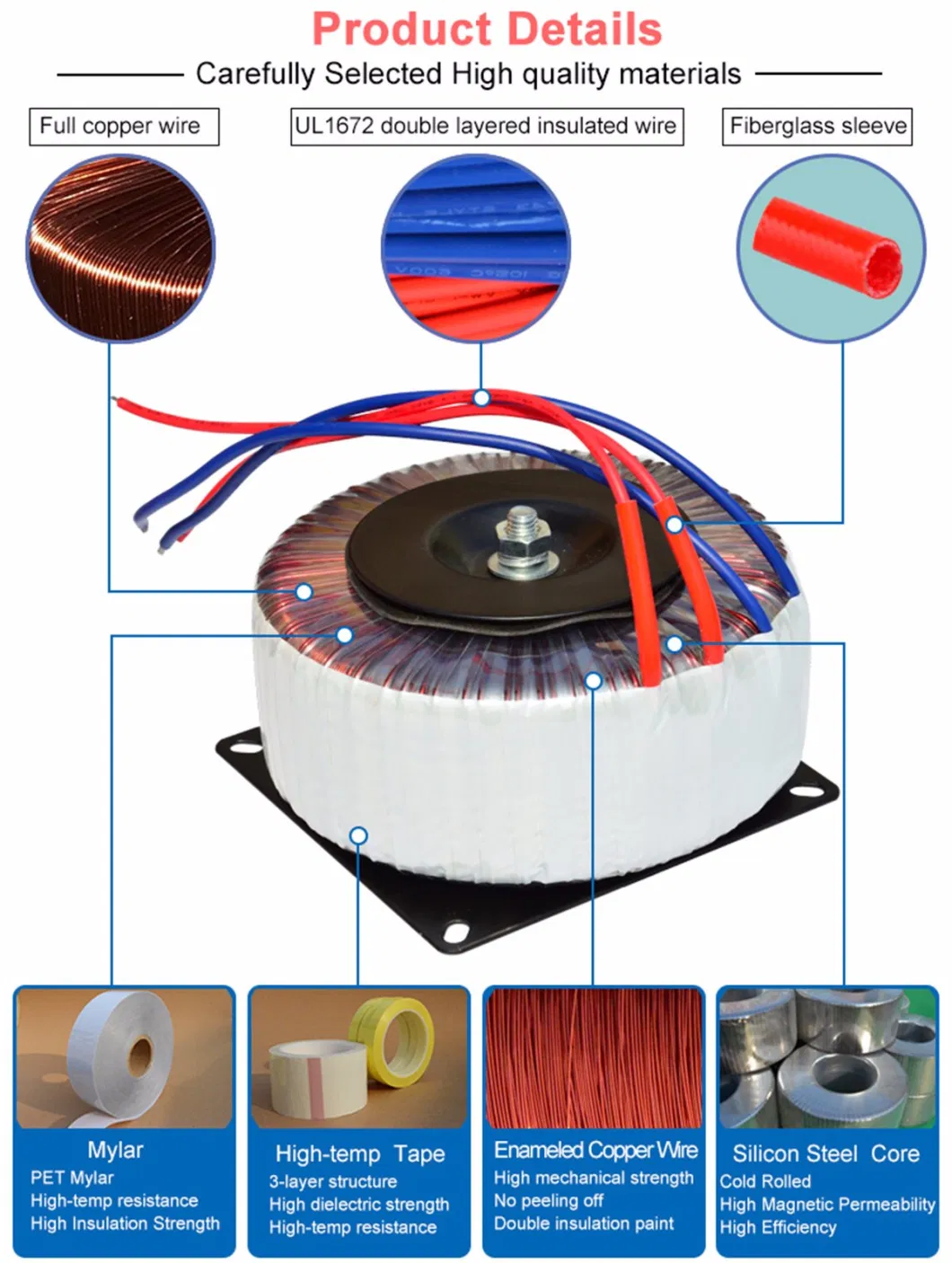 120V to 12V 1kw Toroidal Transformer