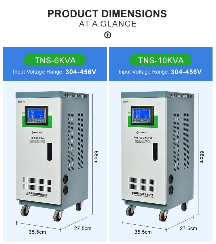 Mingch AC voltage Stabilizer Tns Series 380V 20kVA Electrical Voltage Stabilizer