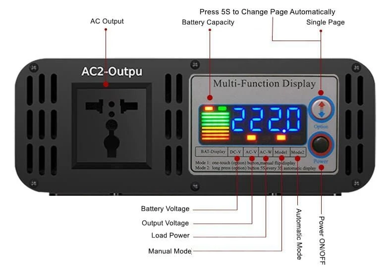 Buy 12 Voltage 110V 120V 220V 240V 1kw 1000 Watt Inverter Converter