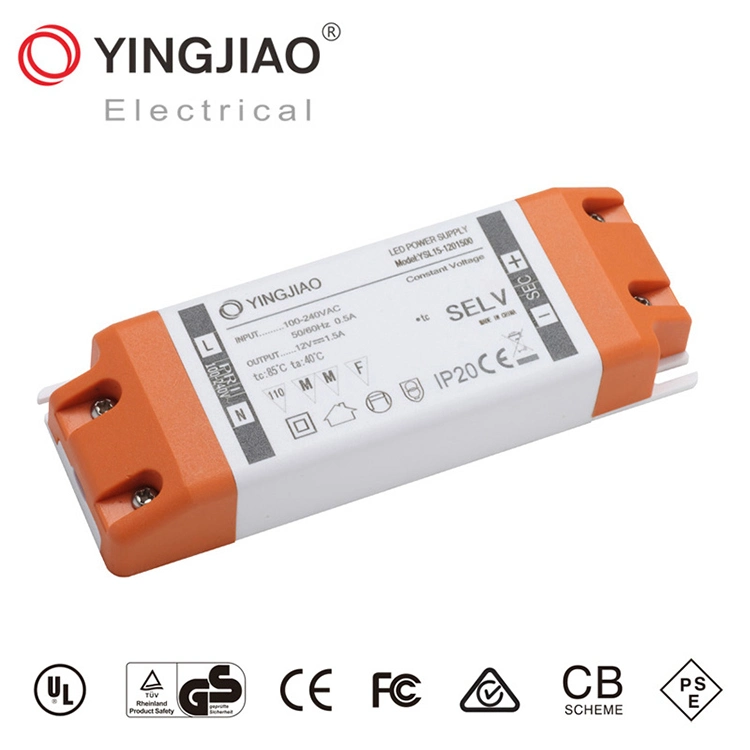 Factpry LED Constant Voltage Driver 12V 1.5A Power Supply LED Strip Transformer with CE RoHS
