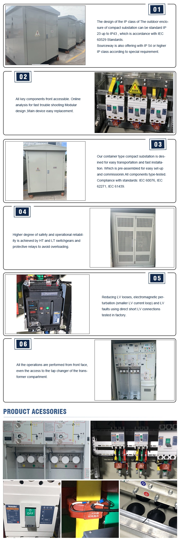 Brand 630kv Outdoor Power Distribution Transformer Compact Box Type Prefabricated Combined Substation