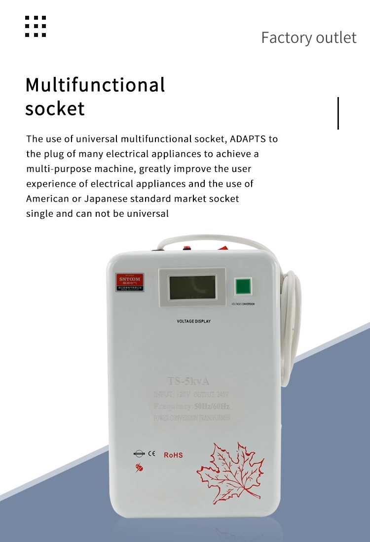 Customized Ts-1000W/2000W/3000W/5000W 50/60Hz 110V/120V/240V Power Change-Over Transformer