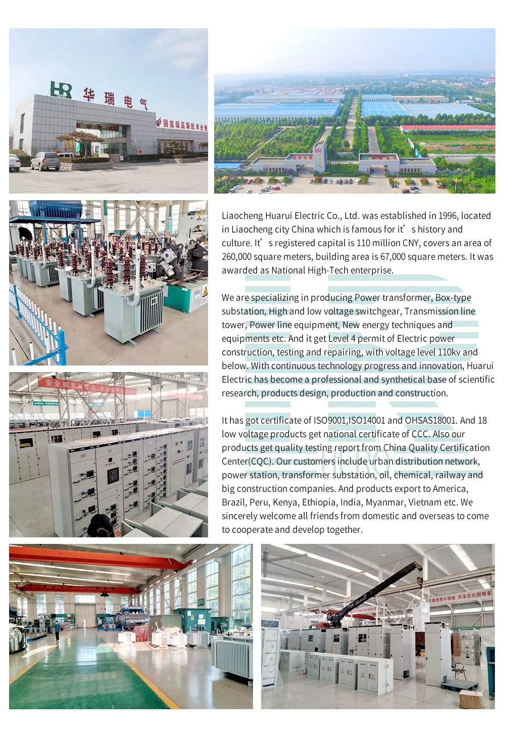 Pad Mounted Substations (Box type transformer) Us/European Type Prefabricated Substation with 630kVA Oil-Immersed Transformer