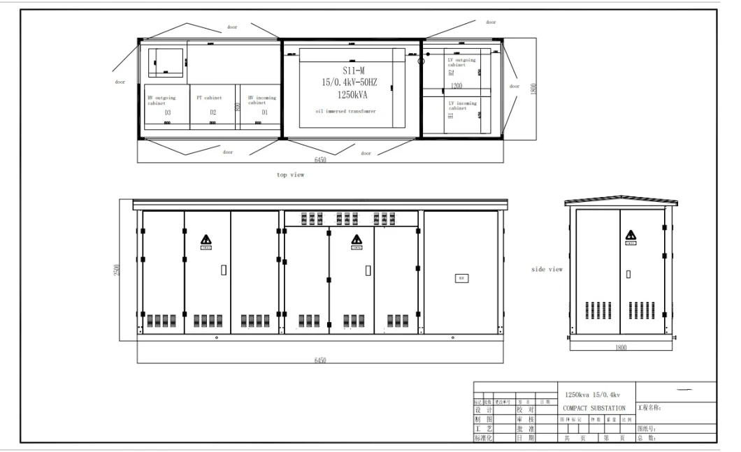 American Box-Type Prefabricated Compact Transformer Substation on Outdoor Power Distribution