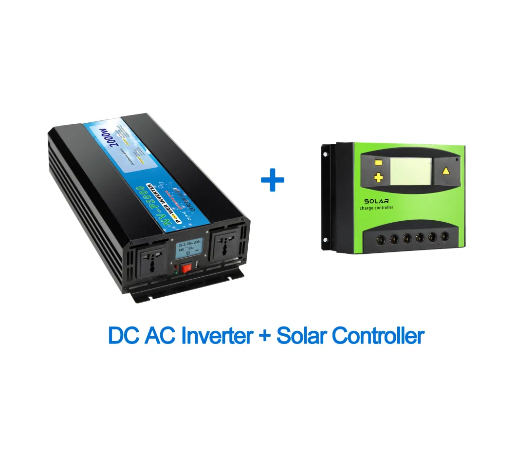 LCD Display Solar Power Inverter 1000W Pure Sine Wave Inverter 12V 24V DC to 120V 110V 220V 240V AC Converter for RV, Truck Inverter off-Grid Solar System