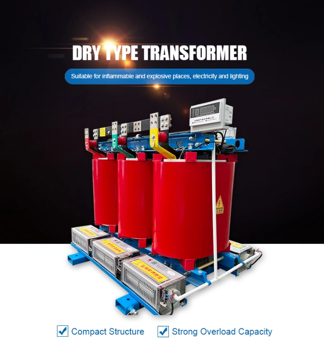30 50 80 125 160 200 315 400 630 750 1250 2000 kVA 10 / 0.4 Kv 3 Phase High Voltage Dry Type Step-Down Power Distribution Transformer