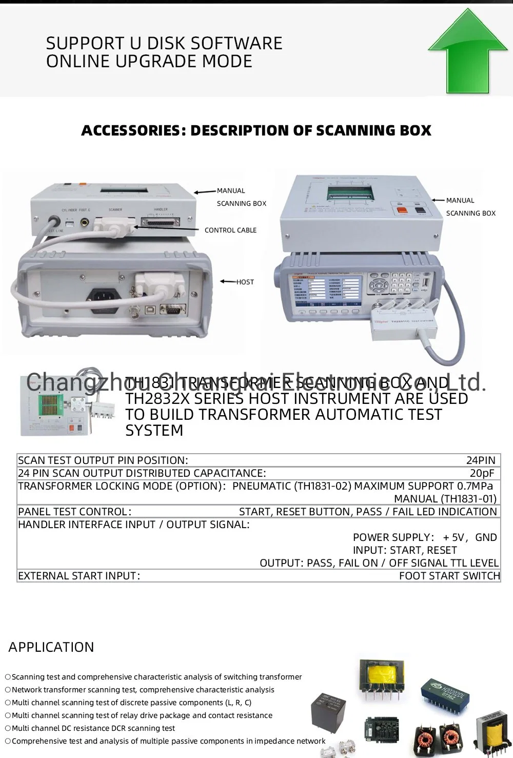 Tonghui Th2832xb 4.3 Inch TFT LCD 272*480 Automatic Transformer Test