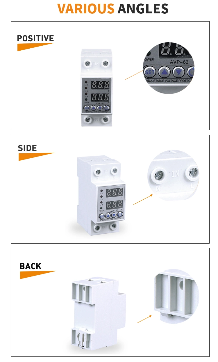 Bx-V603-D-63A Rail Type Adjustable Voltage Protector Basic Customization