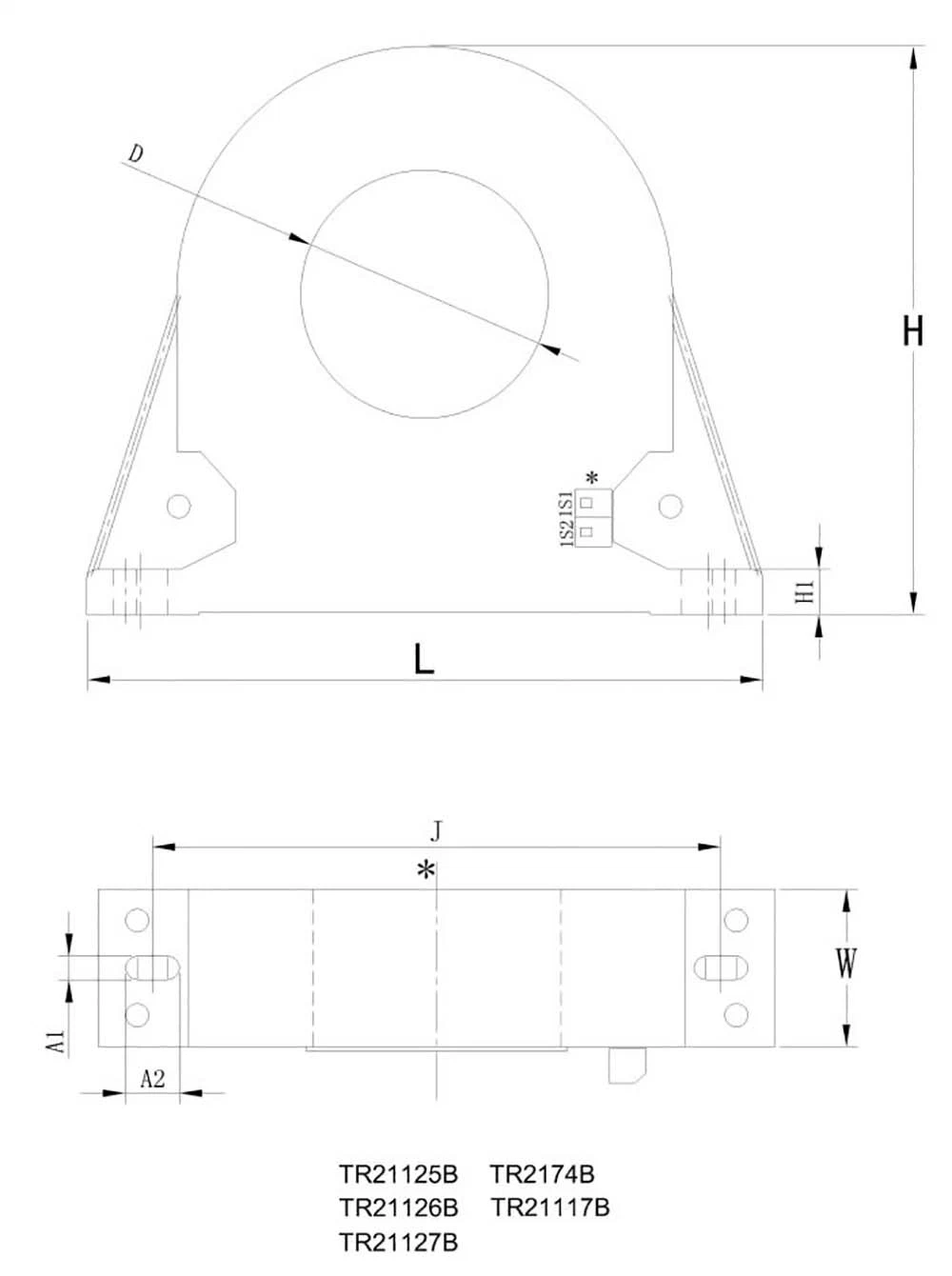 Tr AC DC Electrical Fire Monitoring Closed-Loop Residual Zero-Phase Current Transformer Sensor