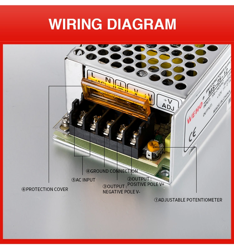 LED Driver Constant Voltage Single Output Power Supply Ms-25-24 Transformer