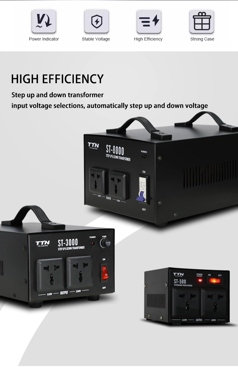 Ttn High Quality Low Price St-1500va 220V to 110V Step up and Down Transformer