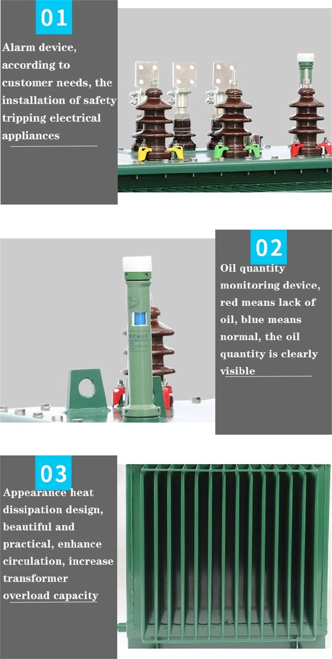 S11-M 3 Phase 11kv 33kv 100-3150kVA Oil Immersed Power Transformer