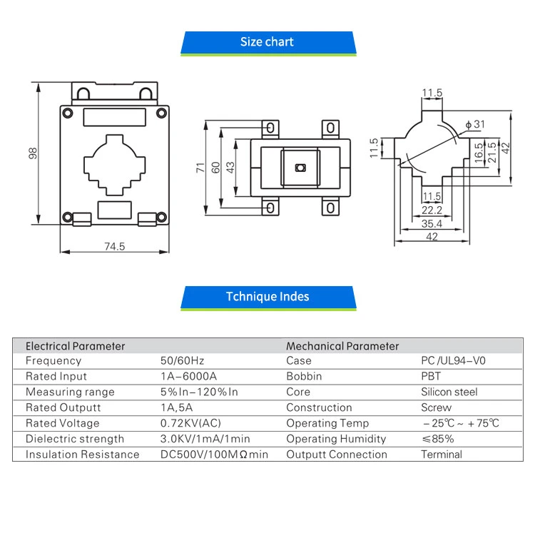 Upgraded Current Transformer Msq-40 100-500A/5A Customizable