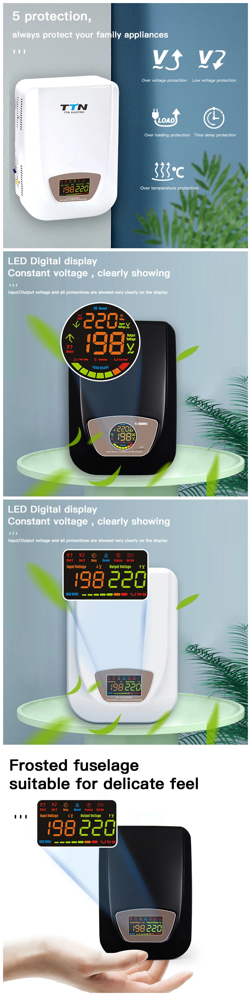 Factory Price 10000va LED Digital AVR Automatic Voltage Regulator Stabilizer
