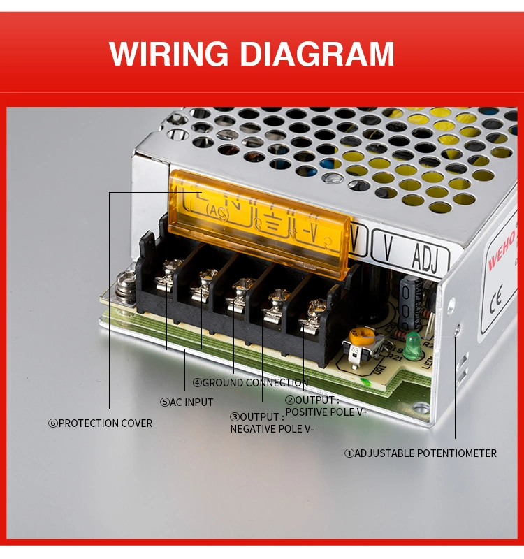 Switching Power Supply IP20 SMPS Ms-50-12 AC to DC Transformer