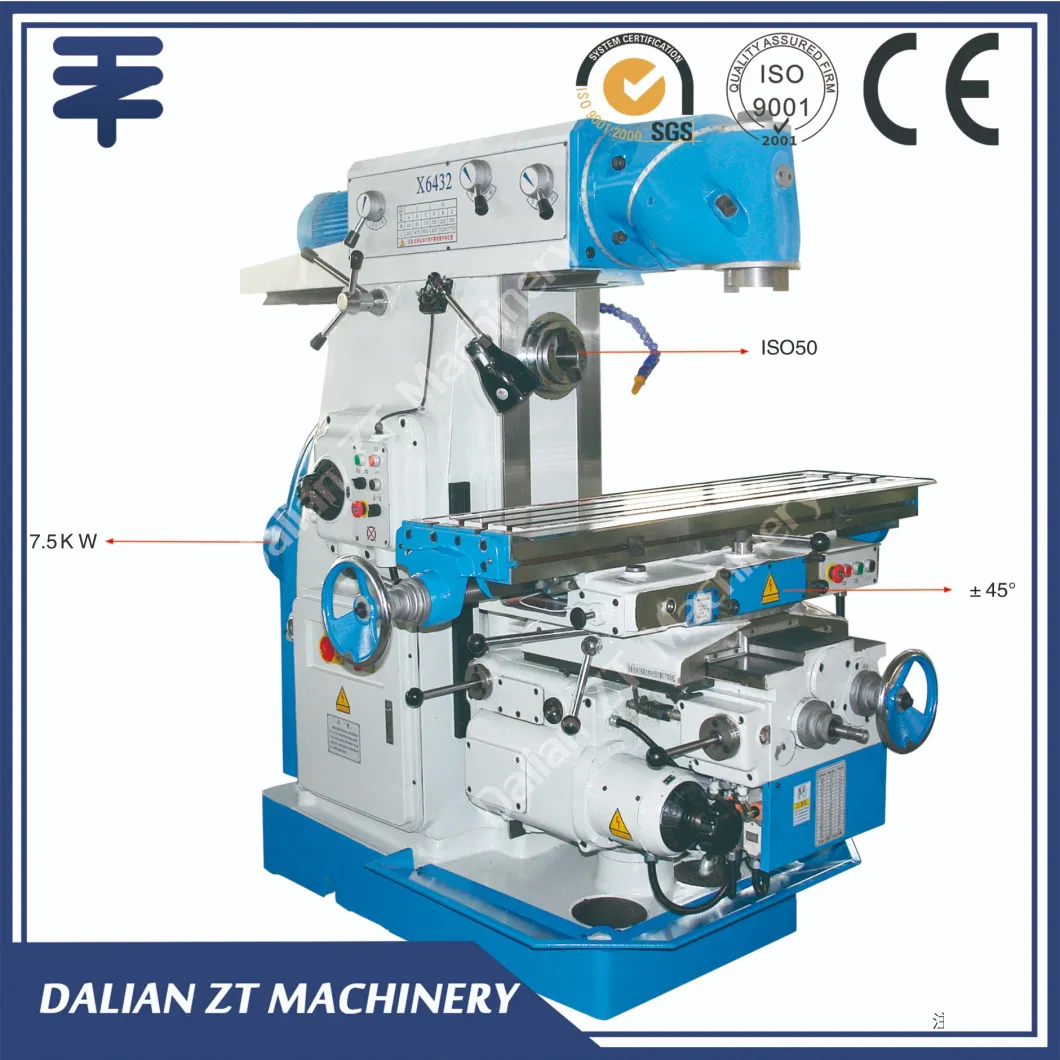 Knee Type Conventional RAM Type Universal Horizontal Vertical CNC Heavy Cutting Large Worktable Milling/Mill Machine for Metal Cutting