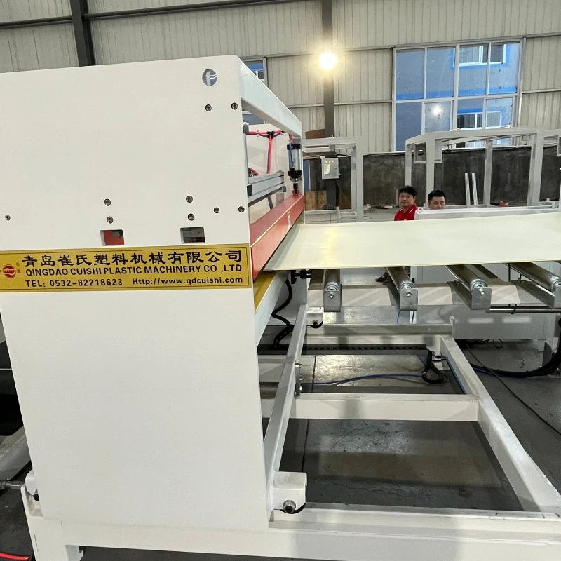 Plastic Sheet Cutting Machine PVC WPC Foam Foaming Skirting Board Making Manufacturing Machine