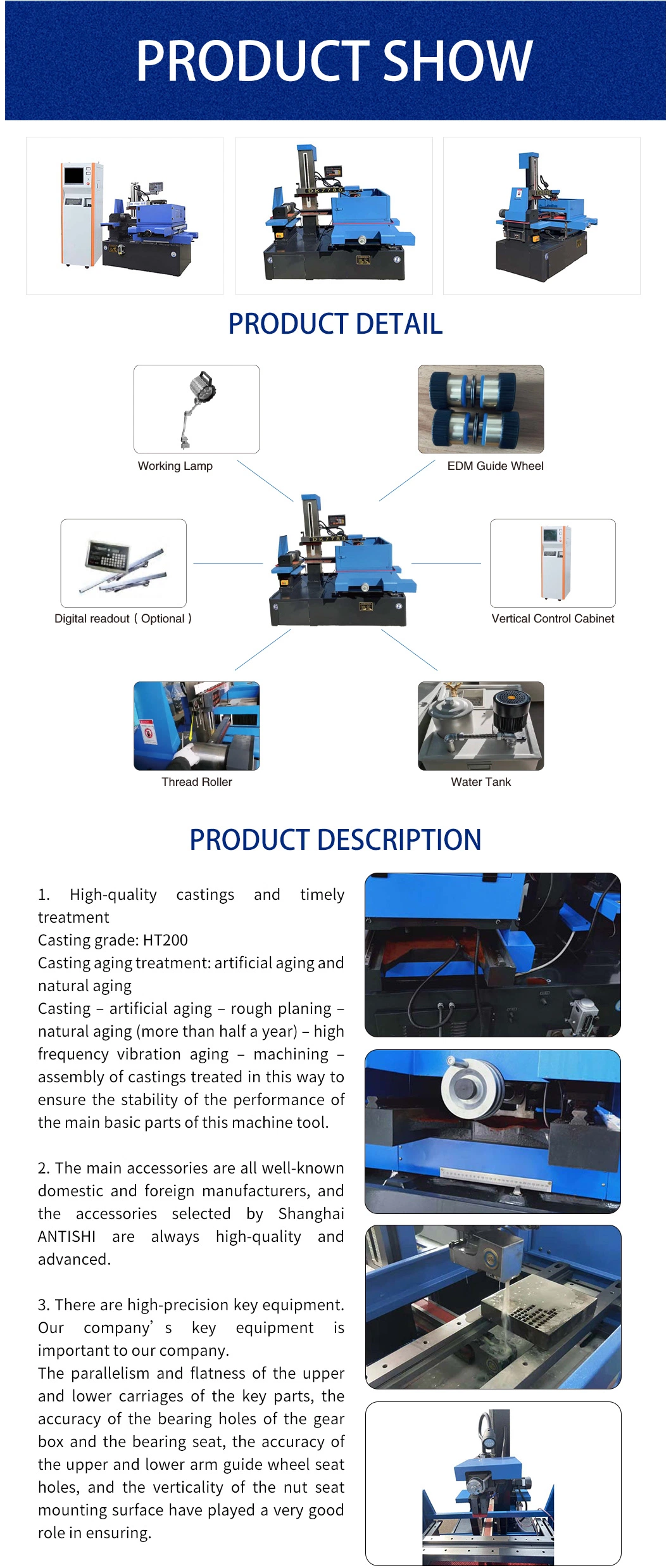 Dk7780 Customized High Precision EDM CNC Wire Cutting Machine